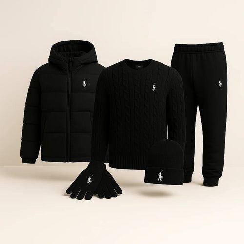 PRL™ Winter Freizeit Set – Pullover, Winter Puffer, Mütze, Handschuhe
